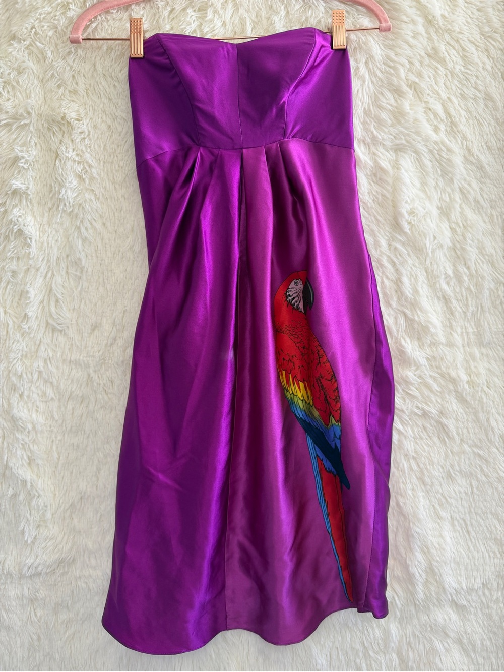 Richard Ruiz Anthropologie Womens 100% Silk Strapless Cocktail Dress Small READ